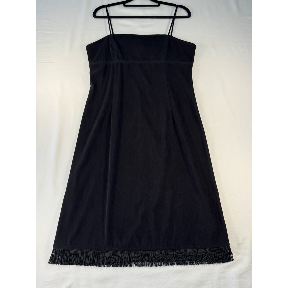 Vintage Rampage 90s Y2K Black Faux Suede Fringe Dress (Best Fit Women's S)
